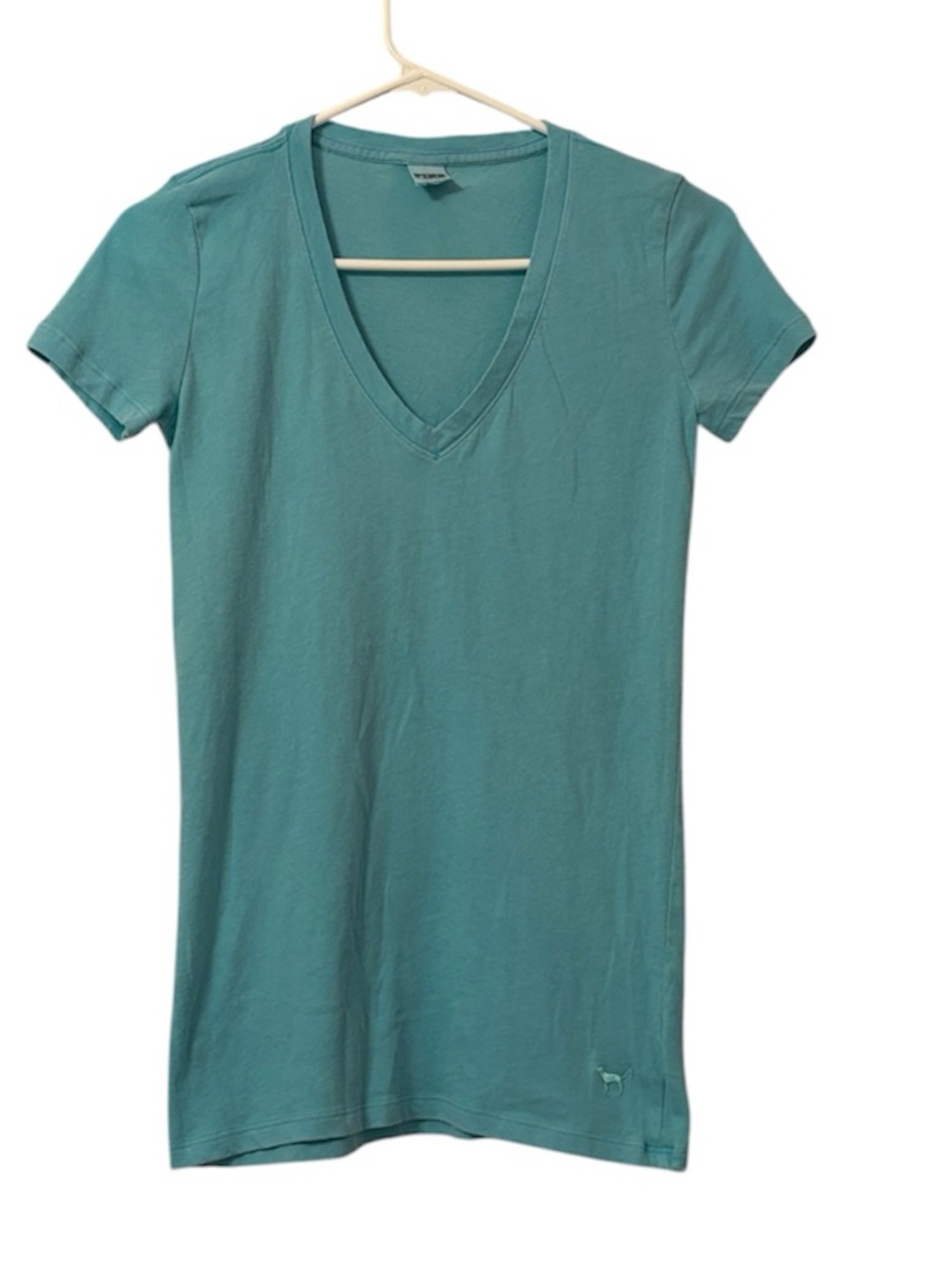 PINK V Neck Logo Tee